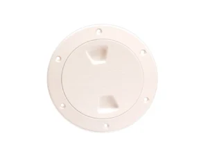 Beckson 4" Smooth Center Screw-Out Deck Plate - Beige