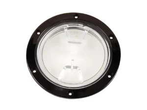 Beckson 4" Clear Center Screw Out Deck Plate - Black