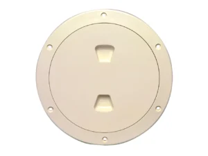 Beckson 6" Smooth Center Screw-Out Deck Plate - Beige