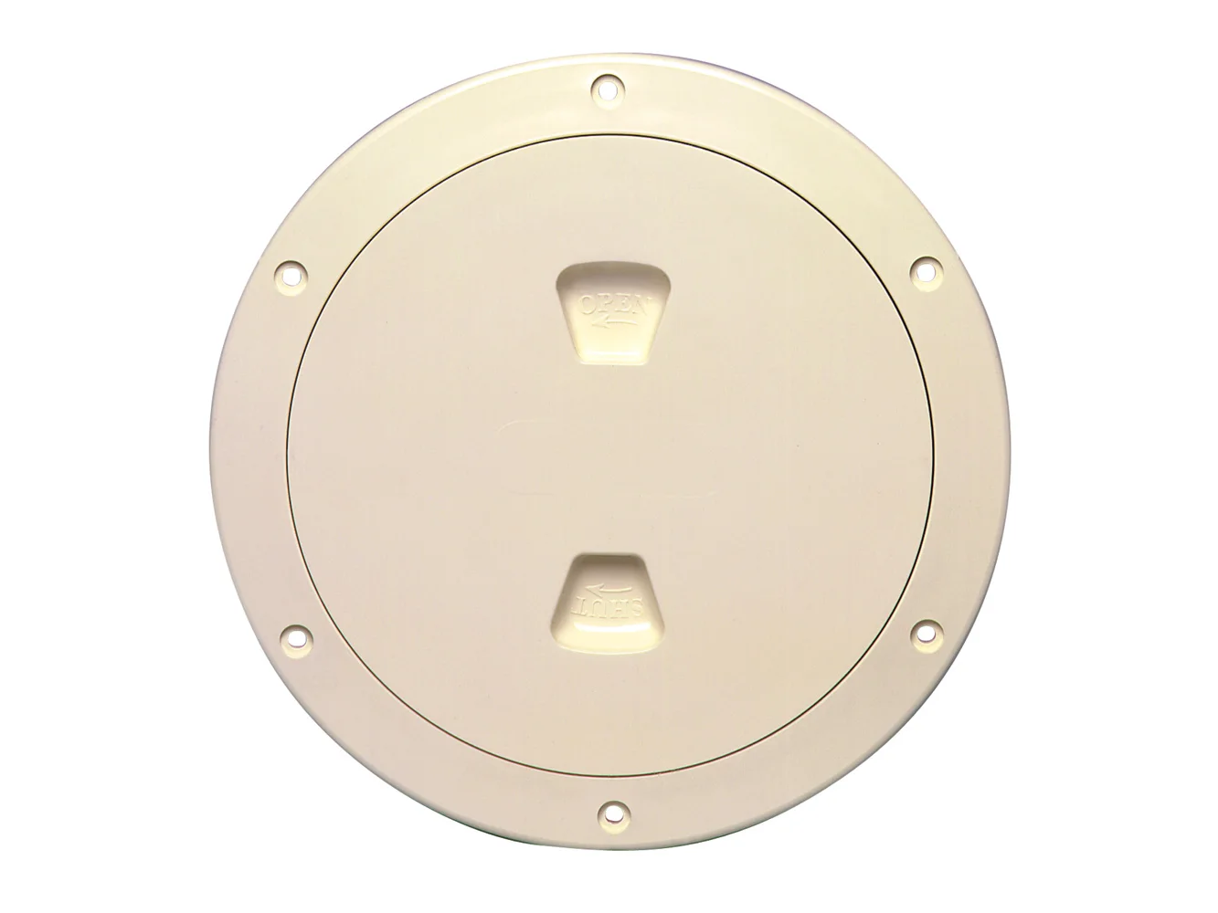Beckson 6" Smooth Center Screw-Out Deck Plate - Beige