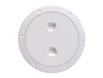 Beckson 6" Smooth Center Screw-Out Deck Plate - White