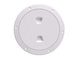 Beckson 6" Smooth Center Screw-Out Deck Plate - White