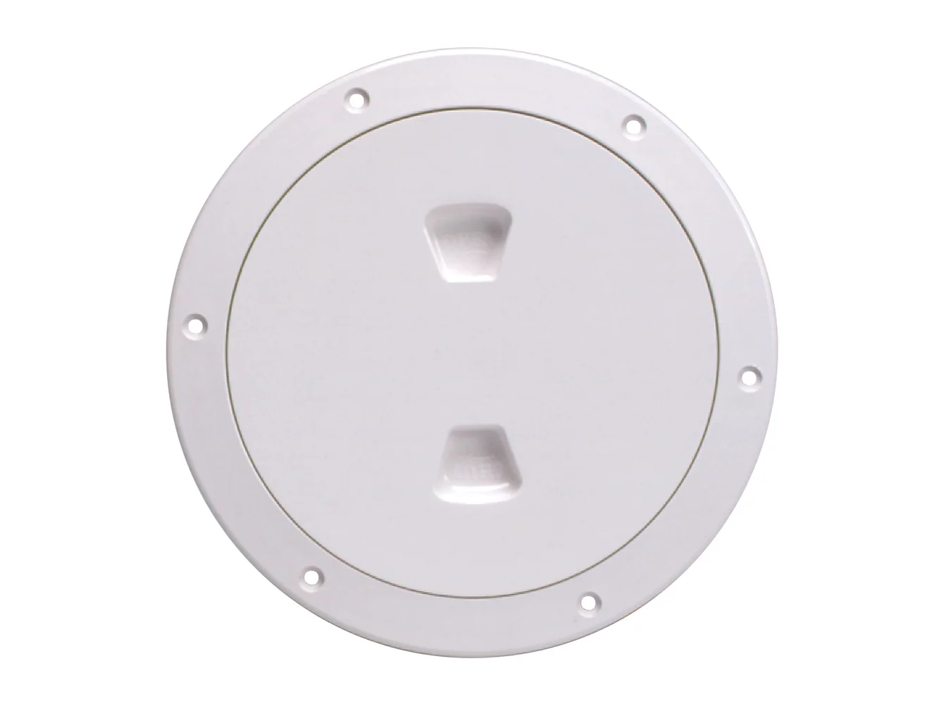 Beckson 6" Smooth Center Screw-Out Deck Plate - White