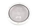 Beckson 6" Clear Center Screw Out Deck Plate - White