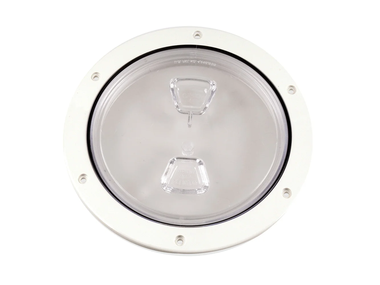 Beckson 6" Clear Center Screw Out Deck Plate - White