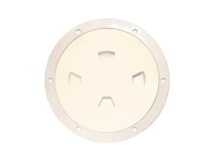 Beckson 8" Smooth Center Screw-Out Deck Plate - Beige