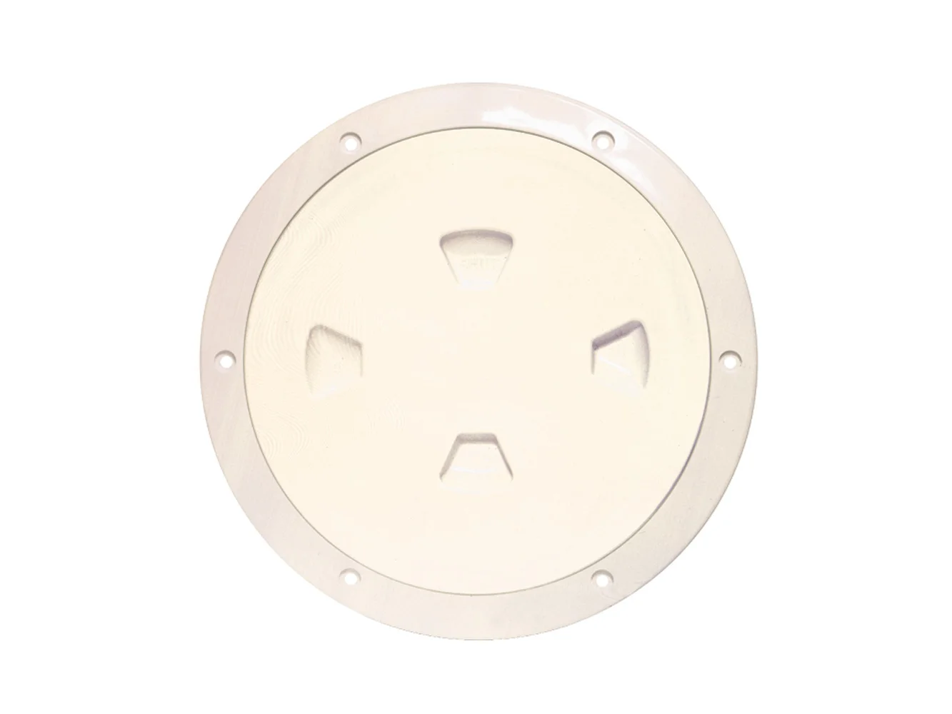 Beckson 8" Smooth Center Screw-Out Deck Plate - Beige