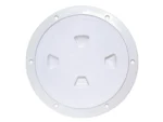 Beckson 8" Smooth Center Screw-Out Deck Plate - White