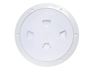 Beckson 8" Smooth Center Screw-Out Deck Plate - White
