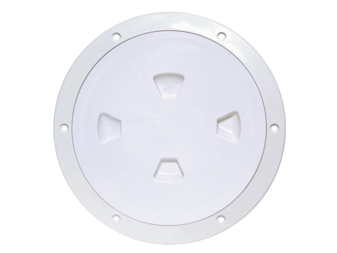 Beckson 8" Smooth Center Screw-Out Deck Plate - White