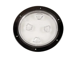 Beckson 8" Clear Center Screw-Out Deck Plate - Black