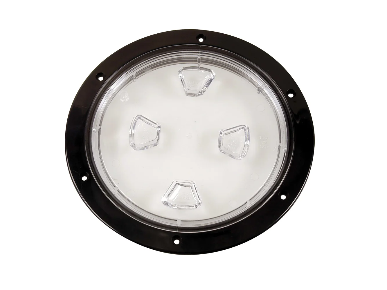 Beckson 8" Clear Center Screw-Out Deck Plate - Black