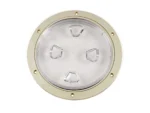 Beckson 8" Clear Center Screw-Out Deck Plate - Beige