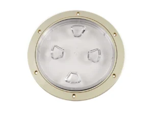 Beckson 8" Clear Center Screw-Out Deck Plate - Beige