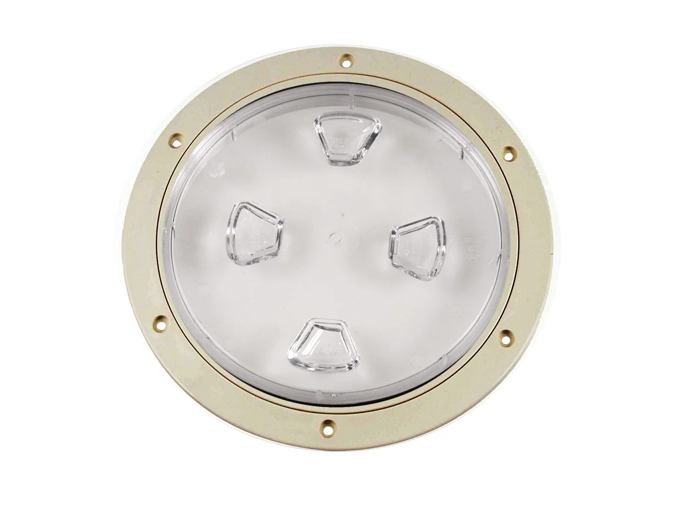 Beckson 8" Clear Center Screw-Out Deck Plate - Beige