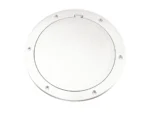 Beckson 6" Smooth Center Pry-Out Deck Plate - White