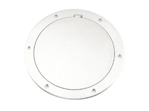 Beckson 6" Smooth Center Pry-Out Deck Plate - White