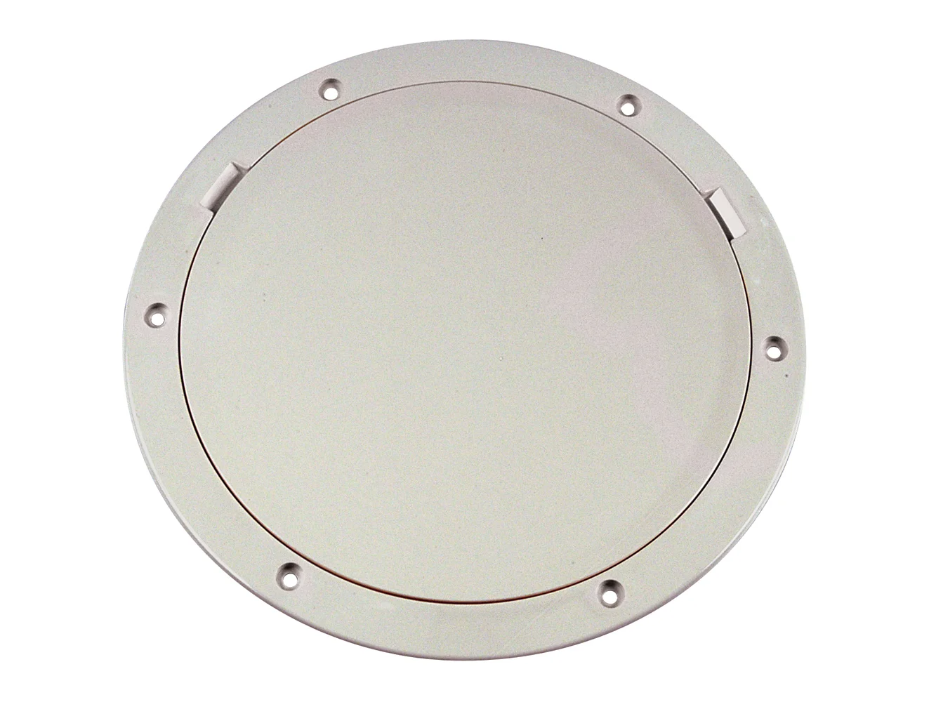 Beckson 8" Smooth Center Pry-Out Deck Plate - White