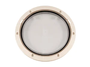 Beckson 8" Clear Center Pry-Out Deck Plate - Beige