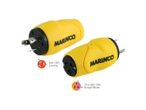 Marinco Straight Adapter, 30A Male - 15A Female