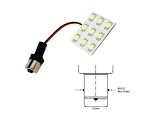 Lunasea Bayonet 9 LED Bulb BA15S - 12VAC or 10-30VDC/2W/149 Lumens - Warm White