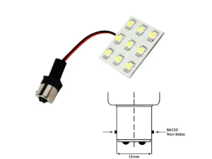 Lunasea Bayonet 9 LED Bulb BA15D - 12VAC or 10-30VDC/2W/149 Lumens - Warm White