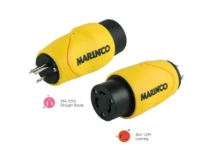 Marinco Straight Adapter 15Amp Straight Male to 30Amp Locking Female Connector