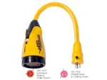 Marinco P15-30 EEL 30A-125V Female to 15A-125V Male Pigtail Adapter - Yellow