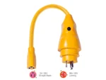 Marinco P30-15 EEL 15A-125V Female to 30A-125V Male Pigtail Adapter - Yellow