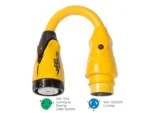Marinco P504-503 EEL 50A-125V Female to 50A-125/250V Male Pigtail Adapter - Yellow