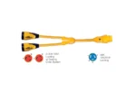 Marinco Y504-2-30 EEL (2)-30A-125V Female to (1)50A-125/250V Male "Y" Adapter - Yellow
