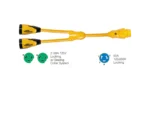 Marinco Y504-2-503 EEL (2)50A-125V Female to (1)50A-125/250V Male "Y" Adapter - Yellow