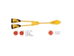Marinco Y30-2-30 EEL (2)30A-125V Female to (1)30A-125V Male "Y" Adapter - Yellow
