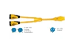 Marinco Y504-2-504 EEL (2)50A-125/250V Female to (1)50A-125/250V Male "Y" Adapter - Yellow