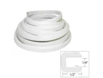 TACO Flexible Vinyl Trim - ¼" Opening x ½"W x 25'L - White