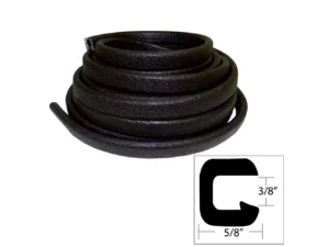 TACO Flexible Vinyl Trim - ⅜" Opening x ⅝"W x 25'L - Black