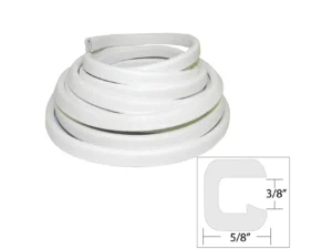 TACO Flexible Vinyl Trim - ⅜" Opening x ⅝"W x 25'L - White