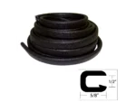 TACO Flexible Vinyl Trim - ½" Opening x ⅝"W x 25'L - Black