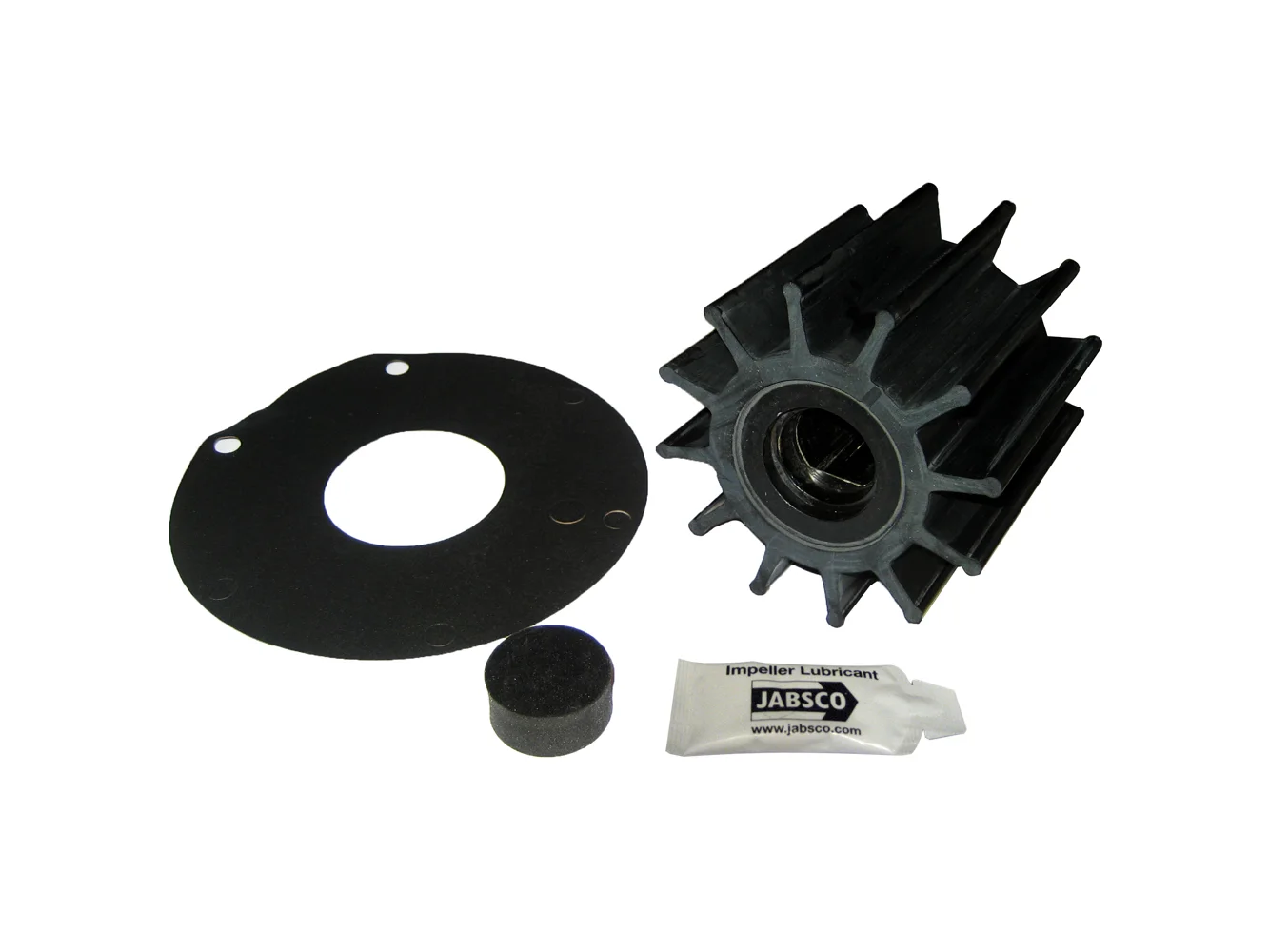 Jabsco Impeller Kit - 12 Blade - Neoprene - 3-¾" Diameter - Plastic Insert - Double Flat Drive