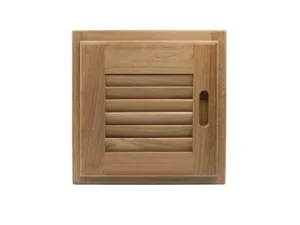 Whitecap Teak Louvered Door & Frame - Right Hand - 12" x 12"