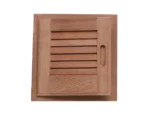 Whitecap Teak Louvered Door & Frame - Left Hand - 12" x 12"