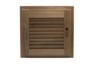 Whitecap Teak Louvered Door & Frame - Right Hand - 15" x 15"