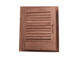 Whitecap Teak Louvered Door & Frame - Left Hand - 15" x 15"