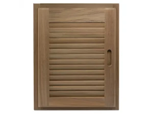 Whitecap Teak Louvered Door & Frame - Right Hand - 15" x 20"