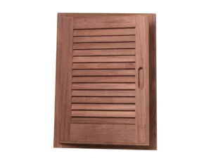 Whitecap Teak Louvered Door & Frame - Left Hand - 15" x 20"