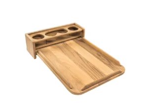 Whitecap Teak Drinkholder w/Removable Cockpit Table Top - Holds 4 Glasses