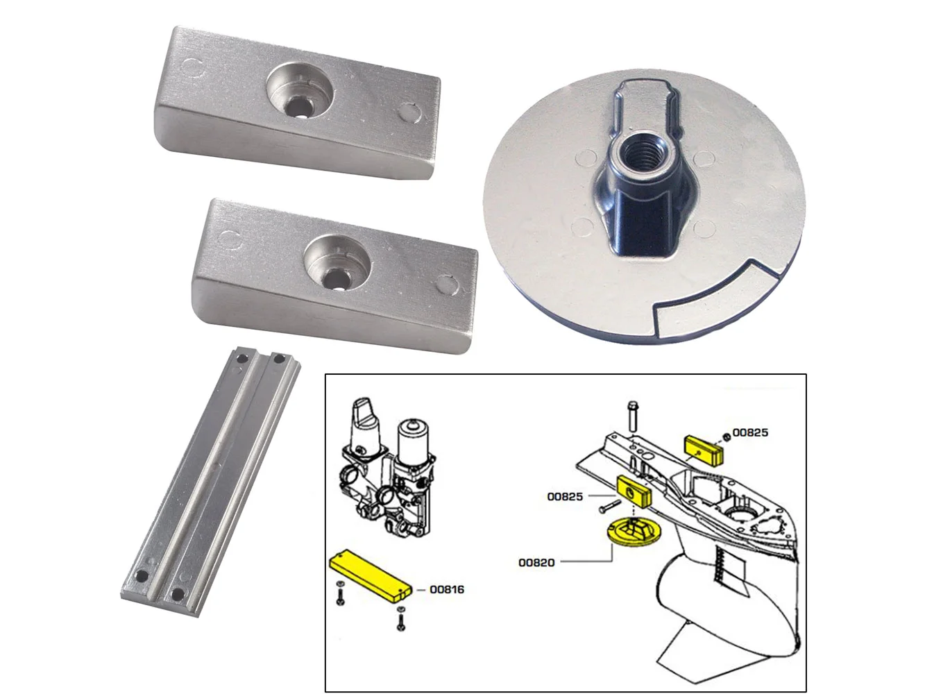 Tecnoseal Anode Kit w/Hardware - Mercury Verado 4 - Magnesium