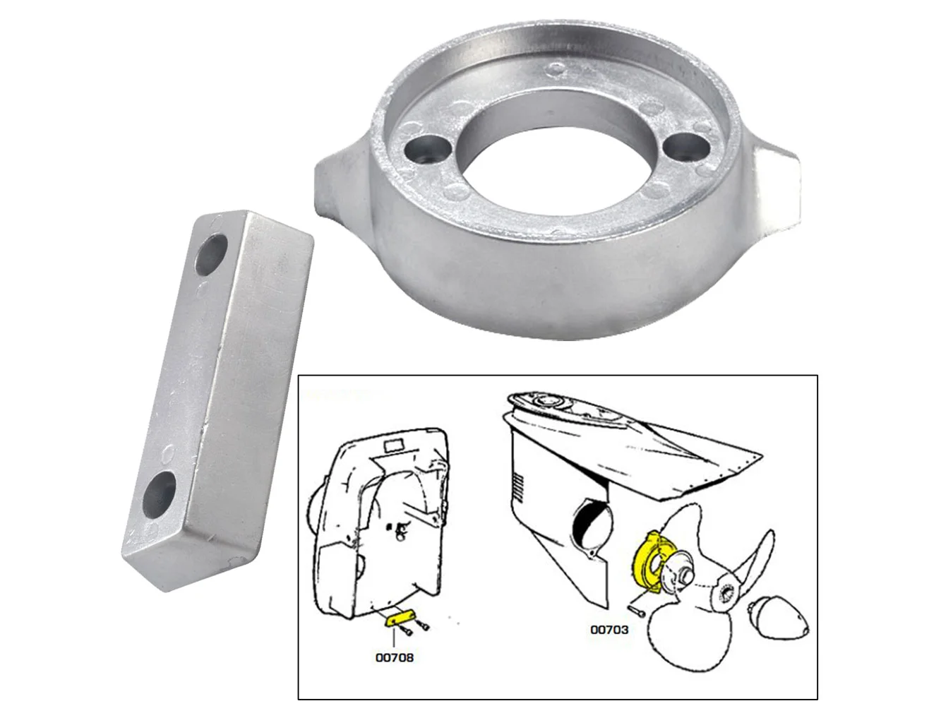 Tecnoseal Anode Kit w/Hardware - Volvo 290 - Zinc