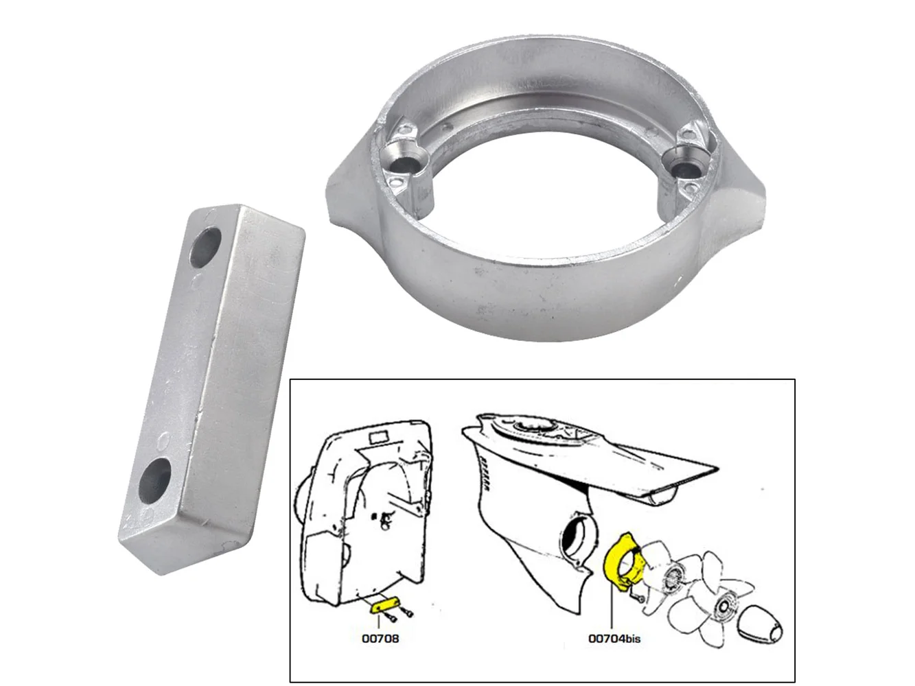 Tecnoseal Anode Kit w/Hardware - Volvo Duo-Prop 290 - Zinc