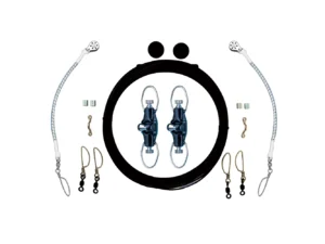 Rupp Single Rigging Kit w/Nok-Outs - Black Mono 160' Lines